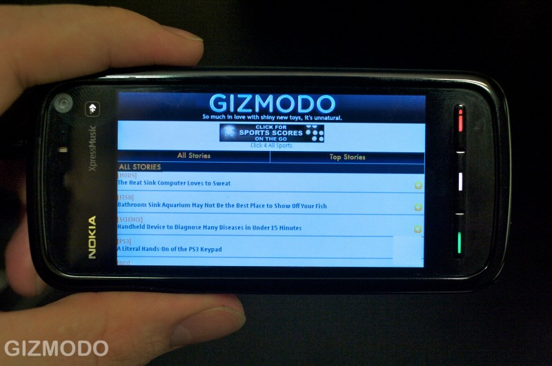 Illustration for article titled Nokia 5800 XpressMusic: Hands-on With Nokia's First S60 Touch Phone